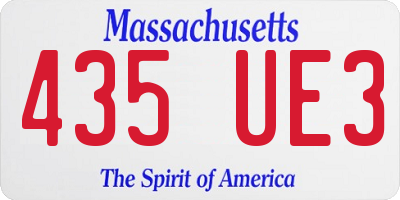 MA license plate 435UE3
