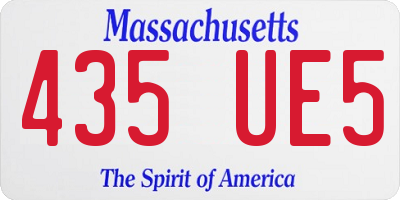 MA license plate 435UE5