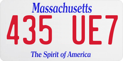 MA license plate 435UE7
