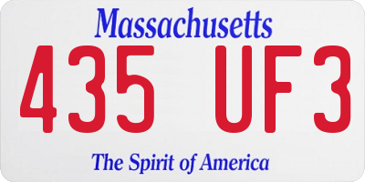 MA license plate 435UF3