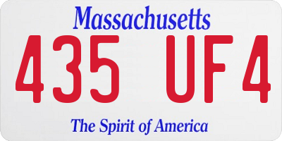 MA license plate 435UF4