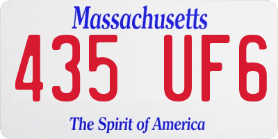 MA license plate 435UF6