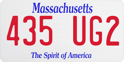 MA license plate 435UG2