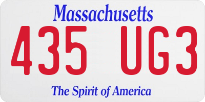 MA license plate 435UG3
