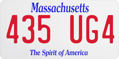 MA license plate 435UG4