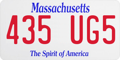 MA license plate 435UG5