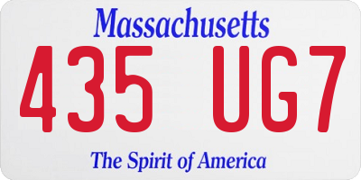 MA license plate 435UG7