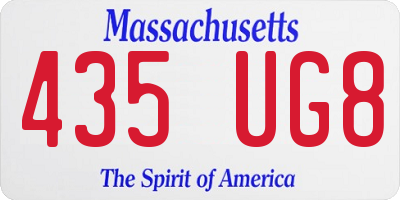 MA license plate 435UG8