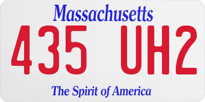 MA license plate 435UH2