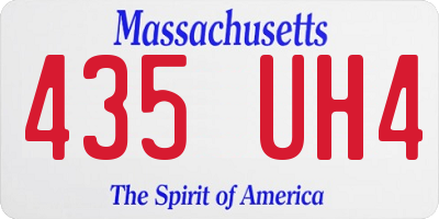 MA license plate 435UH4