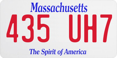 MA license plate 435UH7