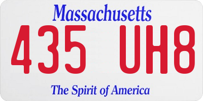 MA license plate 435UH8