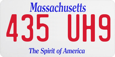MA license plate 435UH9