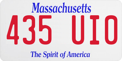MA license plate 435UI0