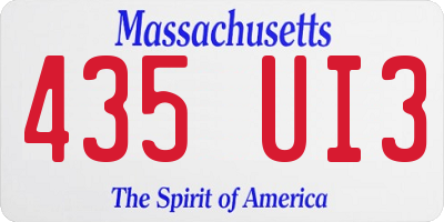 MA license plate 435UI3