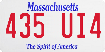 MA license plate 435UI4