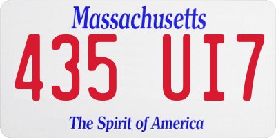 MA license plate 435UI7