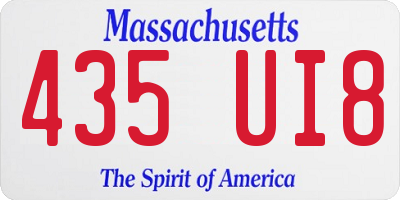 MA license plate 435UI8