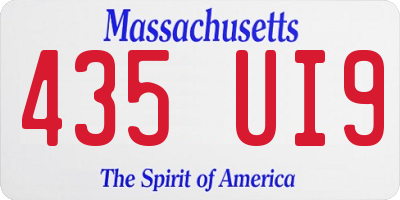 MA license plate 435UI9