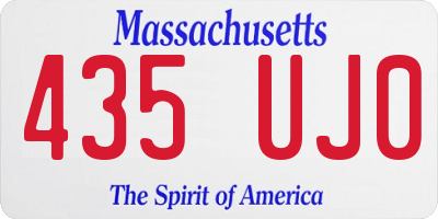 MA license plate 435UJ0