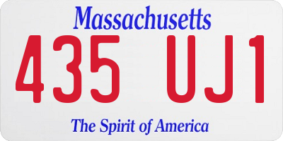 MA license plate 435UJ1