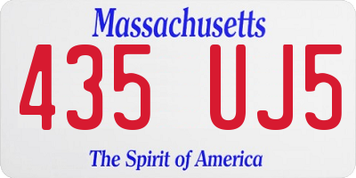 MA license plate 435UJ5