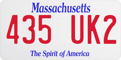MA license plate 435UK2