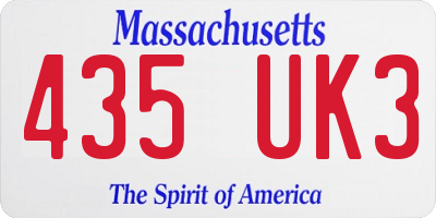 MA license plate 435UK3