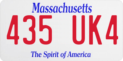 MA license plate 435UK4