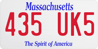 MA license plate 435UK5