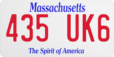 MA license plate 435UK6