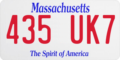 MA license plate 435UK7