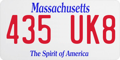 MA license plate 435UK8