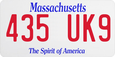 MA license plate 435UK9