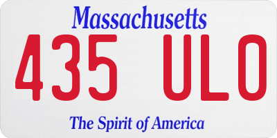 MA license plate 435UL0