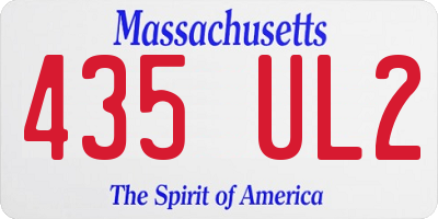 MA license plate 435UL2