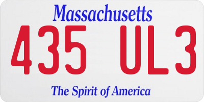 MA license plate 435UL3