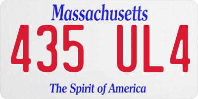 MA license plate 435UL4