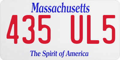 MA license plate 435UL5