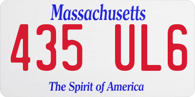 MA license plate 435UL6