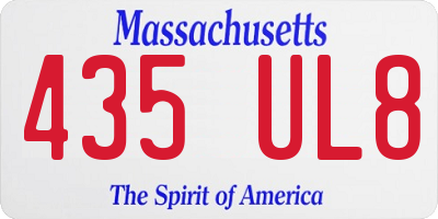 MA license plate 435UL8