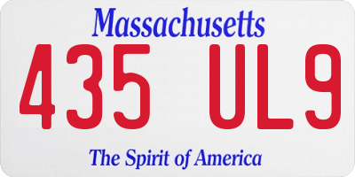 MA license plate 435UL9