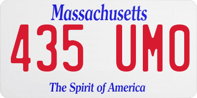 MA license plate 435UM0