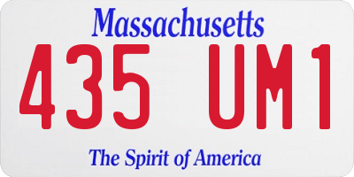 MA license plate 435UM1