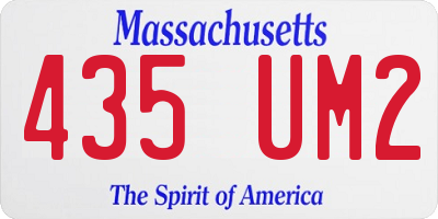MA license plate 435UM2