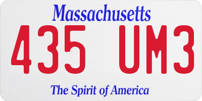 MA license plate 435UM3