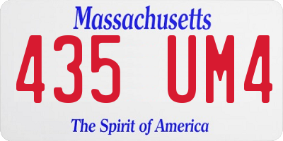 MA license plate 435UM4