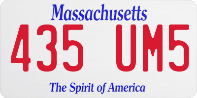 MA license plate 435UM5
