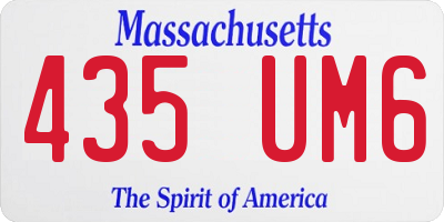 MA license plate 435UM6