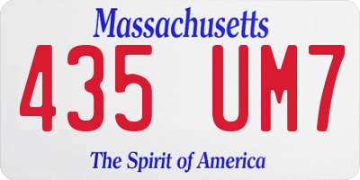 MA license plate 435UM7